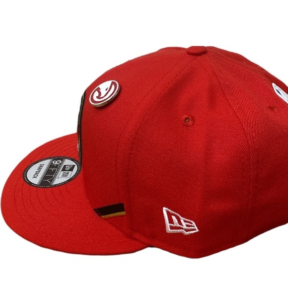 Men's Atlanta Hawks New Era Red 2019 NBA Draft 59FIFTY Fitted Hat Cap - Picture 4 of 6